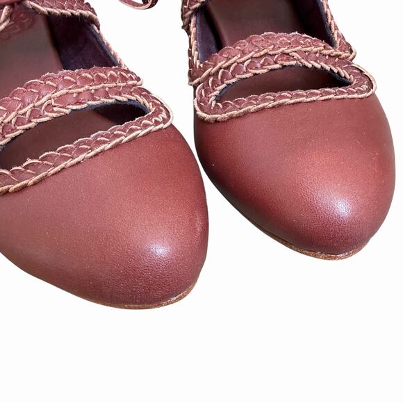 Bali Elf Maroon Leather Mary Jane Oxford Heels Size 8.5 NWOB - Picture 5 of 12